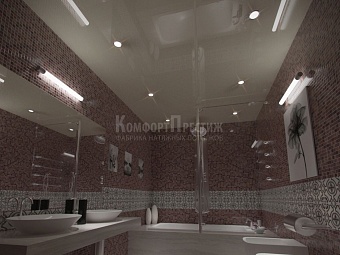 натяжной потолок в ванной 21