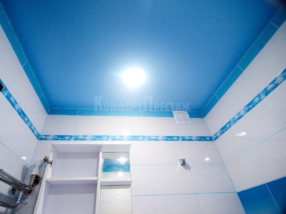 натяжной потолок в ванной фото 8