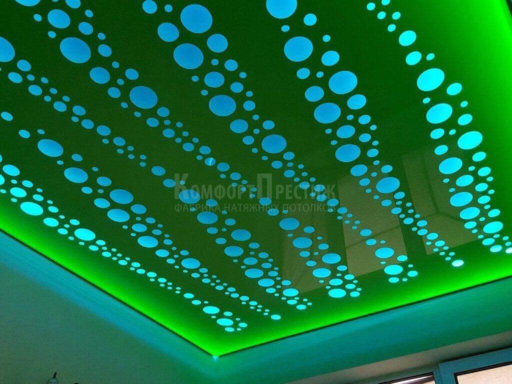 Зеленые натяжные потолки