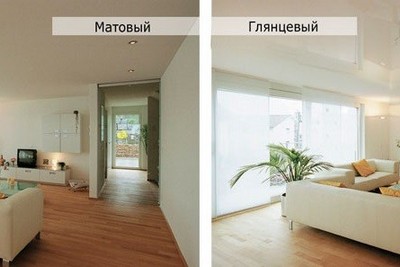 Какой натяжной потолок выбрать — глянцевый или матовый?