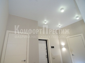 Классические натяжные потолки в прихожую 12